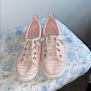 Sperry Pink and White Striped Casual Shoes